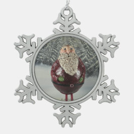 Ornamento De Estanho Floco De Neve Papai noel