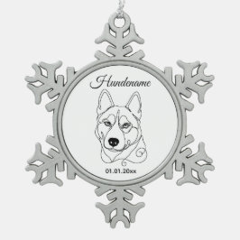 Ornamento De Estanho Floco De Neve Personalisierter Husky Christbaumschmuck