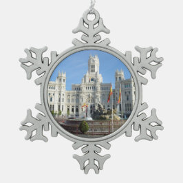 Ornamento De Estanho Floco De Neve Plaza de Cibeles, Madrid