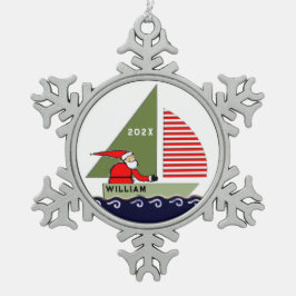 Ornamento De Estanho Floco De Neve Presente de Férias de Vela Personalizado