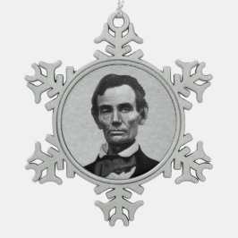 Ornamento De Estanho Floco De Neve Presidente Abe Lincoln