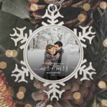 Primeiro Natal Casado Foto Script Branco