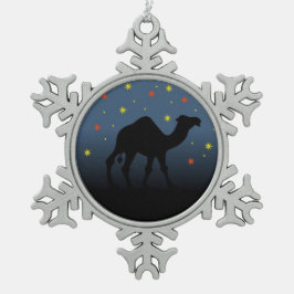 Ornamento De Estanho Floco De Neve Procurando uma estrela