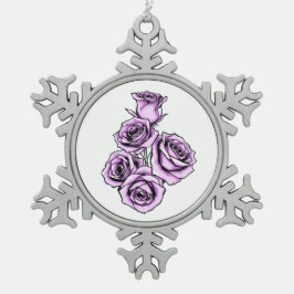Ornamento De Estanho Floco De Neve Rosa Roxa Mística