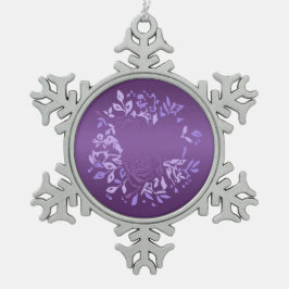 Ornamento De Estanho Floco De Neve Rosa Violeta