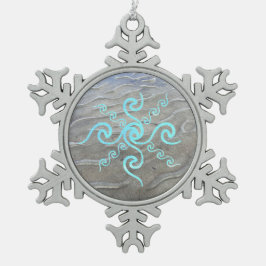 Ornamento De Estanho Floco De Neve Sandy Beach Ornament