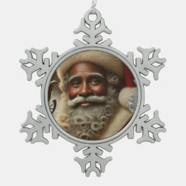 Ornamento De Estanho Floco De Neve Santo Nick