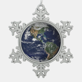 Ornamento De Estanho Floco De Neve Terra