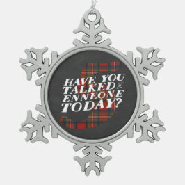 Ornamento De Estanho Floco De Neve Tipo 5 ornamento engraçado de Enneagram do floco