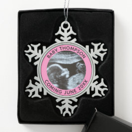 Ornamento De Estanho Floco De Neve Ultrassom Gravidez Sexo Sonograma de Revenda