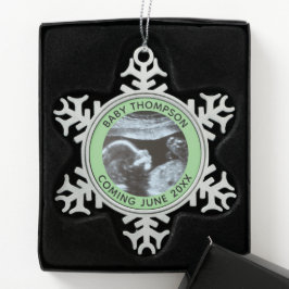 Ornamento De Estanho Floco De Neve Ultrassom Gravidez Sexo Sonograma de Revenda