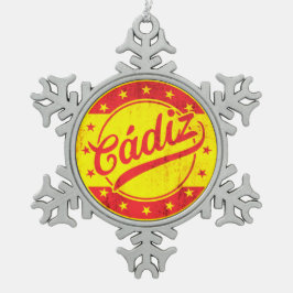 Ornamento De Estanho Floco De Neve Viajante global - Cádiz, Espanha