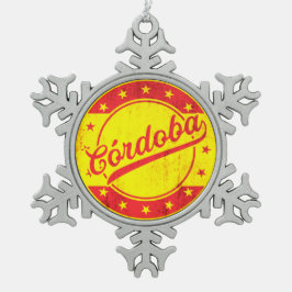 Ornamento De Estanho Floco De Neve Viajante global - Córdova, Espanha