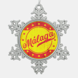 Ornamento De Estanho Floco De Neve Viajante global - Málaga, Espanha