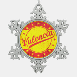 Ornamento De Estanho Floco De Neve Viajante global - Valência, Espanha