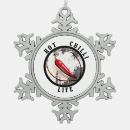 Ornamento De Estanho Floco De Neve Vida com pimenta quente