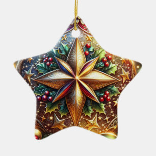 Ornamento de Estrela de Cerâmica