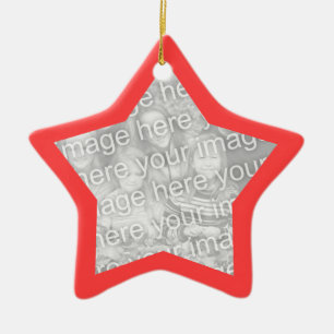 Ornamento de Estrela de Quadro Vermelho Coral