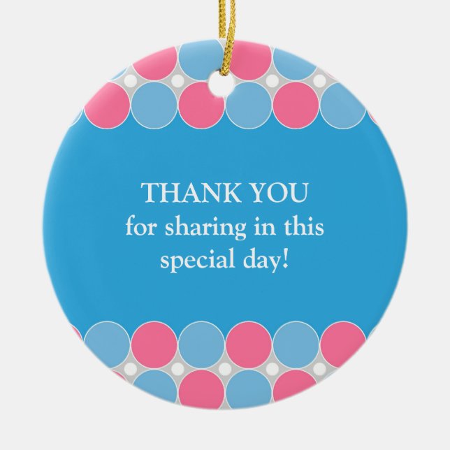 Ornamento de Favoritos Azul e Rosa-chá de fraldas (Frente)