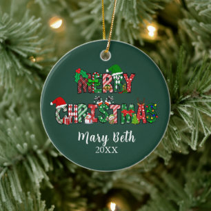 Ornamento de Feliz Natal Personalizável