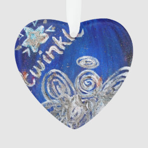 Ornamento de Feriado de Arte Anjo Twinkle