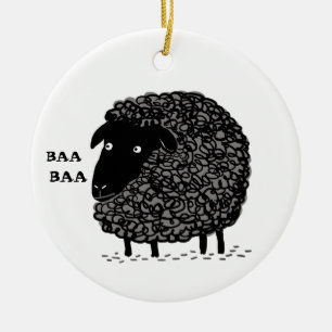 Ornamento de Feriado de Férias Ba Baa Black Sheep