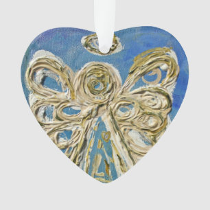 Ornamento de Feriado do Anjo do Guardião Azul