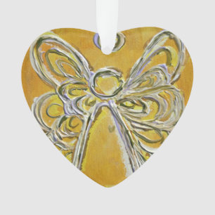 Ornamento de Feriados de Anjo de Guardião Amarelo