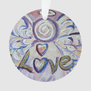 Ornamento de Feriados do Love Angel Word Art Gift