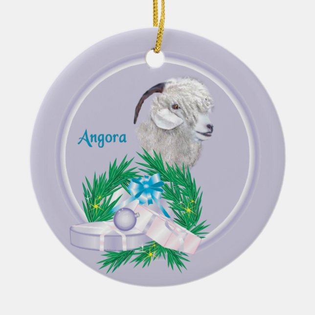 Ornamento de Férias Angora Goat Wreath (Frente)