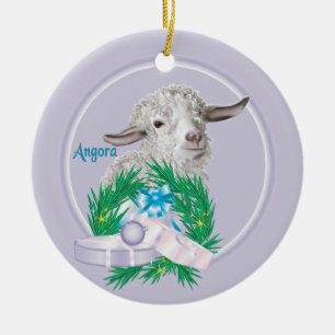 Ornamento de Férias Angora Goat Wreath