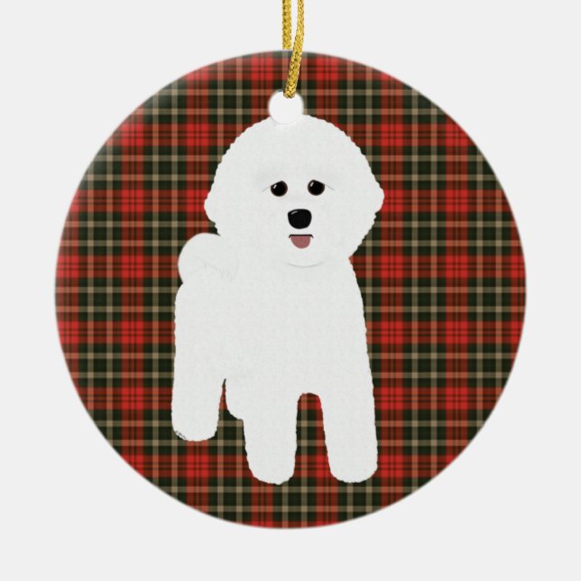 Ornamento de Férias Bichon Frise (Frente)