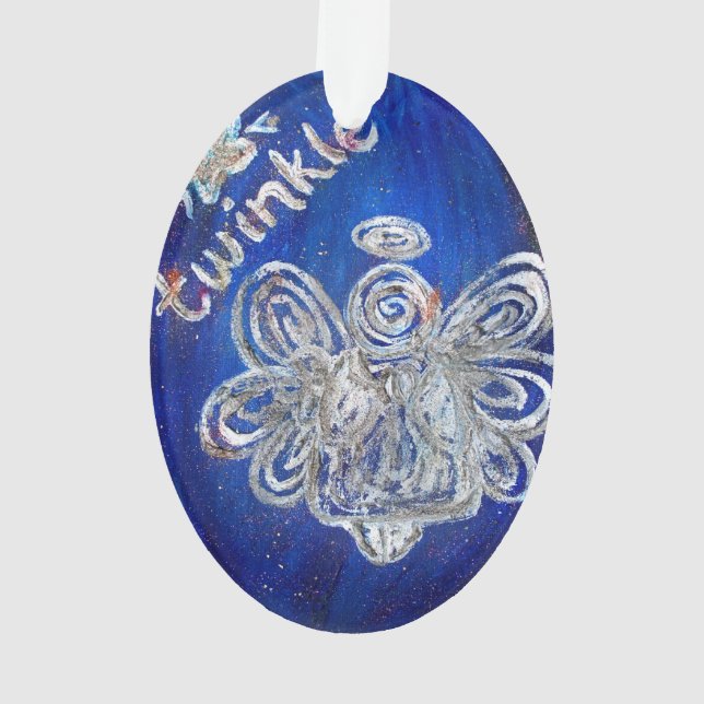 Ornamento de Férias de Anjo em Prata Twinkle (Verso)