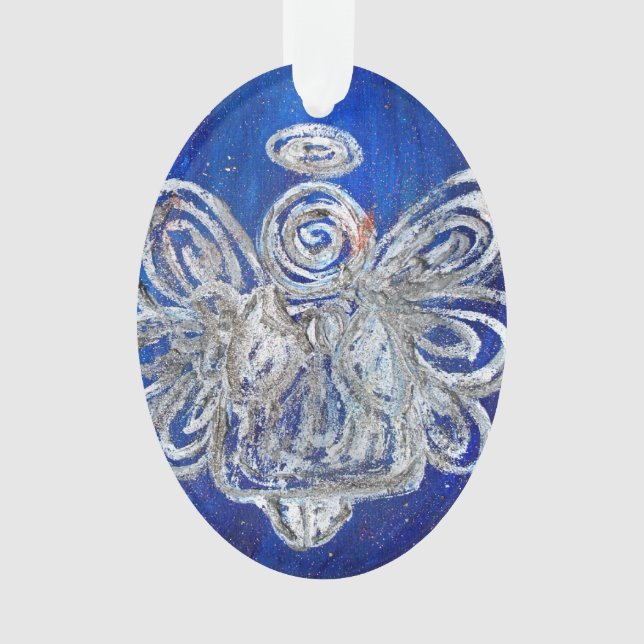 Ornamento de Férias de Anjo em Prata Twinkle (Frente)