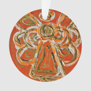 Ornamento de Férias do Anjo do Guardião Laranja