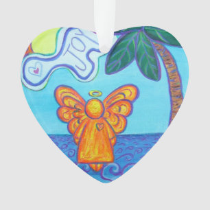 Ornamento de Férias do Anjo Joy and Peace Beach