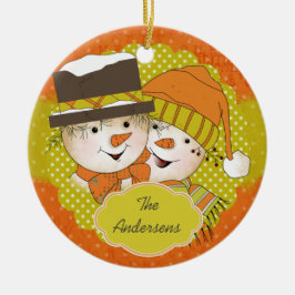 Ornamento de Férias Neves Pontilhadas Laranja/Most