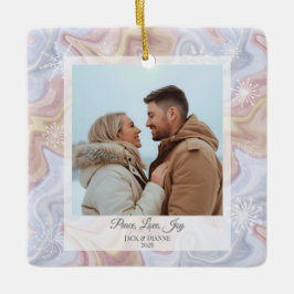 Ornamento de Férias Quadrado de Boho Moderno