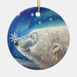 Ornamento de Flocos de Neve do Urso Polar