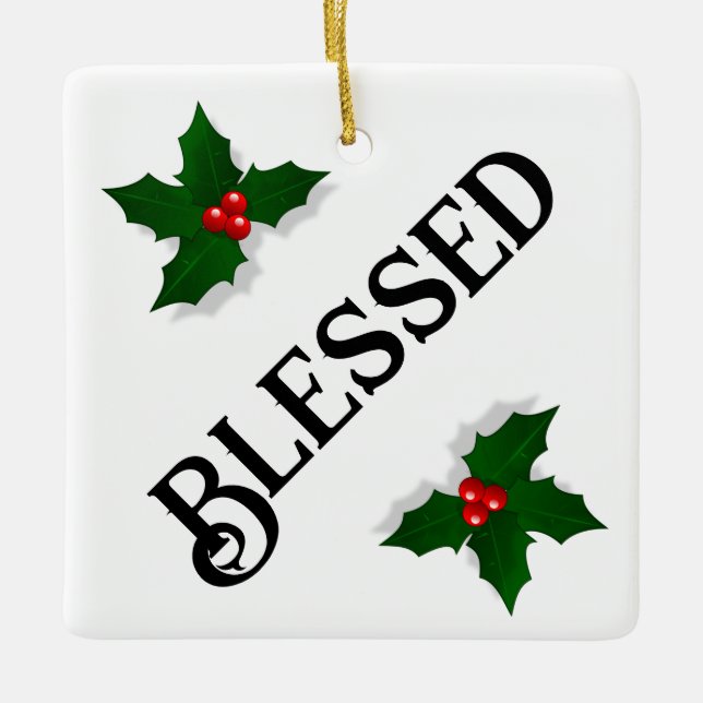 Ornamento de Foto Abençoado com Mistletoe HAMbyWG (Frente)