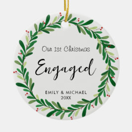 Ornamento de Foto Cerâmica Engajada para Natal de