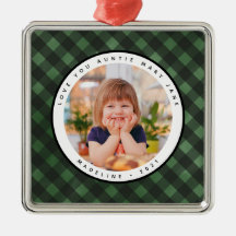 Ornamento de Foto de Tia Metálica no País Rustic H