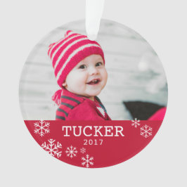 Ornamento de Foto em Floco de Neve Personalizado A