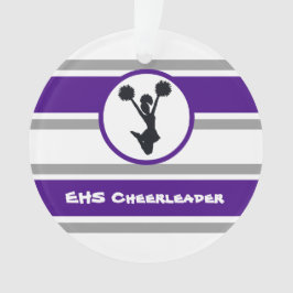Ornamento de Fotografias de Cheerleader Roxo e Cin