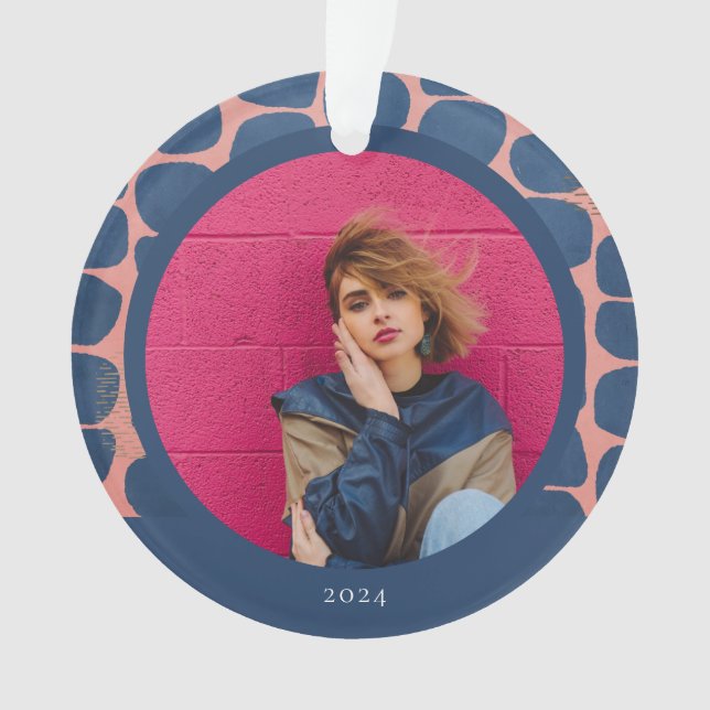 Ornamento de Fotografias de Padrão abstrato (Frente)