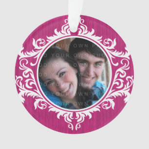 Ornamento de Fotografias Feriadas em Russo Rosa