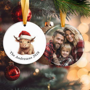 Ornamento de Fotos Cerâmicas de Vaca Highland