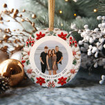 Ornamento de Fotos da Família Natal Elegante<br><div class="desc">Capturar a magia da época de férias com nosso Elegante Ornamento de Fotos de Natal. Projetado com uma mistura perfeita de elegância eterno e charme festivo,  este ornamento é uma guardiã excelente para a sua família. Itens correspondentes na nossa Elegante Coleção Botânica de Natal</div>