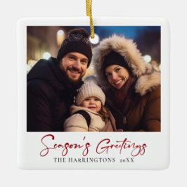 Ornamento de Fotos da Família Natal Elegante Mínim