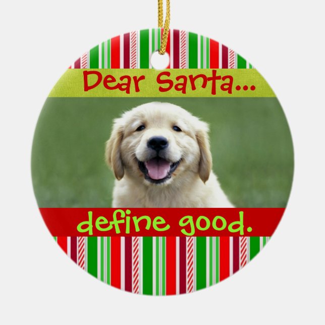Ornamento de Fotos de Natal de Gato ou Cão Cachorr (Frente)